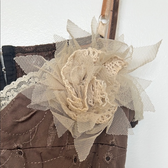 Rinascimento Brown Sheath Dress with Sweetheart Neckline - Picture 4 of 6